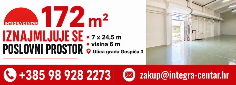 Poslovni prostor 172 m² u najam – Žitnjak, Zagreb